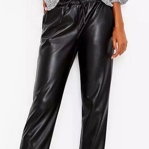 Loft Pull On Faux Leather Slim Pants
